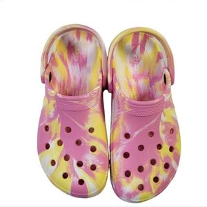 Women's Crocs Marble Pink Lemonade Sz 7